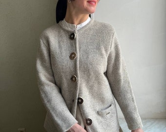 Vintage Austrian cardigan, hand knitted Austrian cardigan, wool cardigan