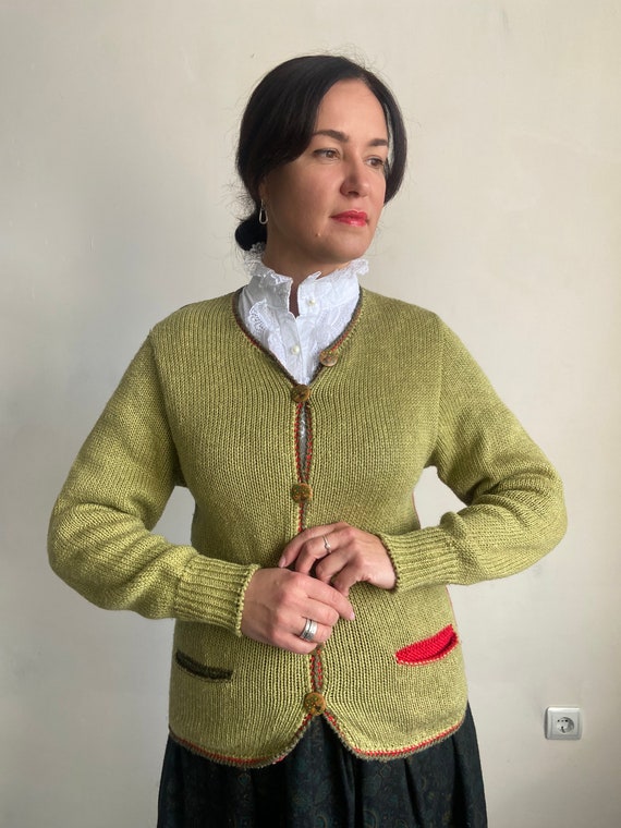 Vintage cardigan, Austrian knitted cardigan, card… - image 5