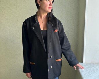 ジャケット・アウター 70s 80s EURO boiled wool tirolean jacket 80s Boiled Wool Jacket, Austrian Wool Cardigan, Oktoberfest