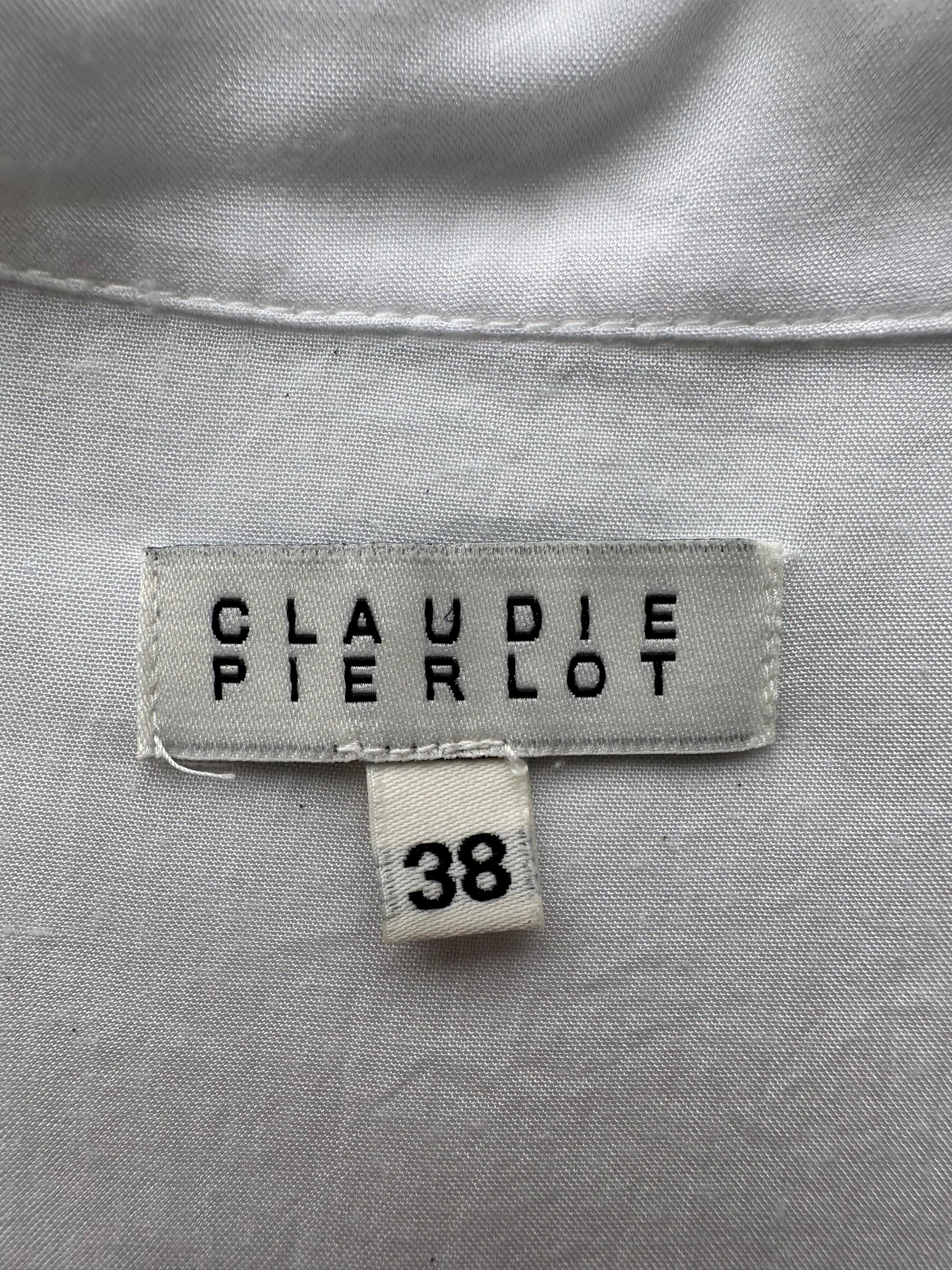 Claudie Pierlot White Embroidery Blouse, 100% Modal Broderie