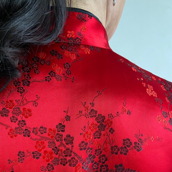 Chinese style blouse, red kimono, robe cover, Chi… - image 7