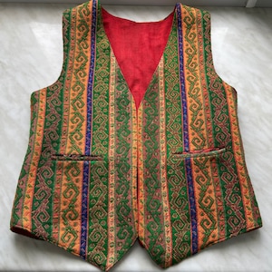 Vintage Vest, vintage women vest, tapestry vest, Austrian Vest , Trachten vest, size S/M