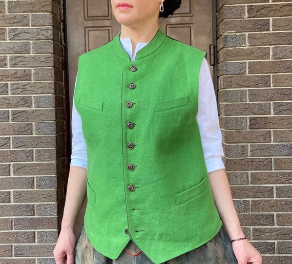 Vintage Vest, Austrian cotton vest, women's Dirnd… - image 4