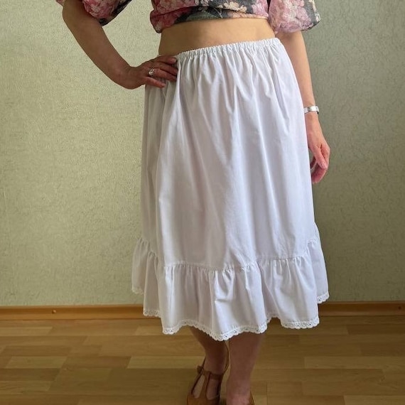 Reserved Vintage Cotton Skirt Vintage Petticoat maxi Skirt White Maxi Skirt Petticoat Skirt Peasant Skirt Size M Etsy Israel