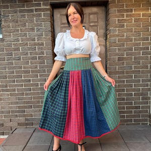 Vintage skirt, vintage cotton skirt, summer cotton skirt, high waist skirt