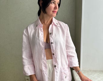 Blusa vintage, blusa austriaca, blusa bordada, camisa de lino, blusa de lino, camisa blanca, blusa de lino, camisa folklórica bávara