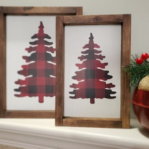 Buffalo Plaid Tree,  Rustic Tree, Christmas Mantle