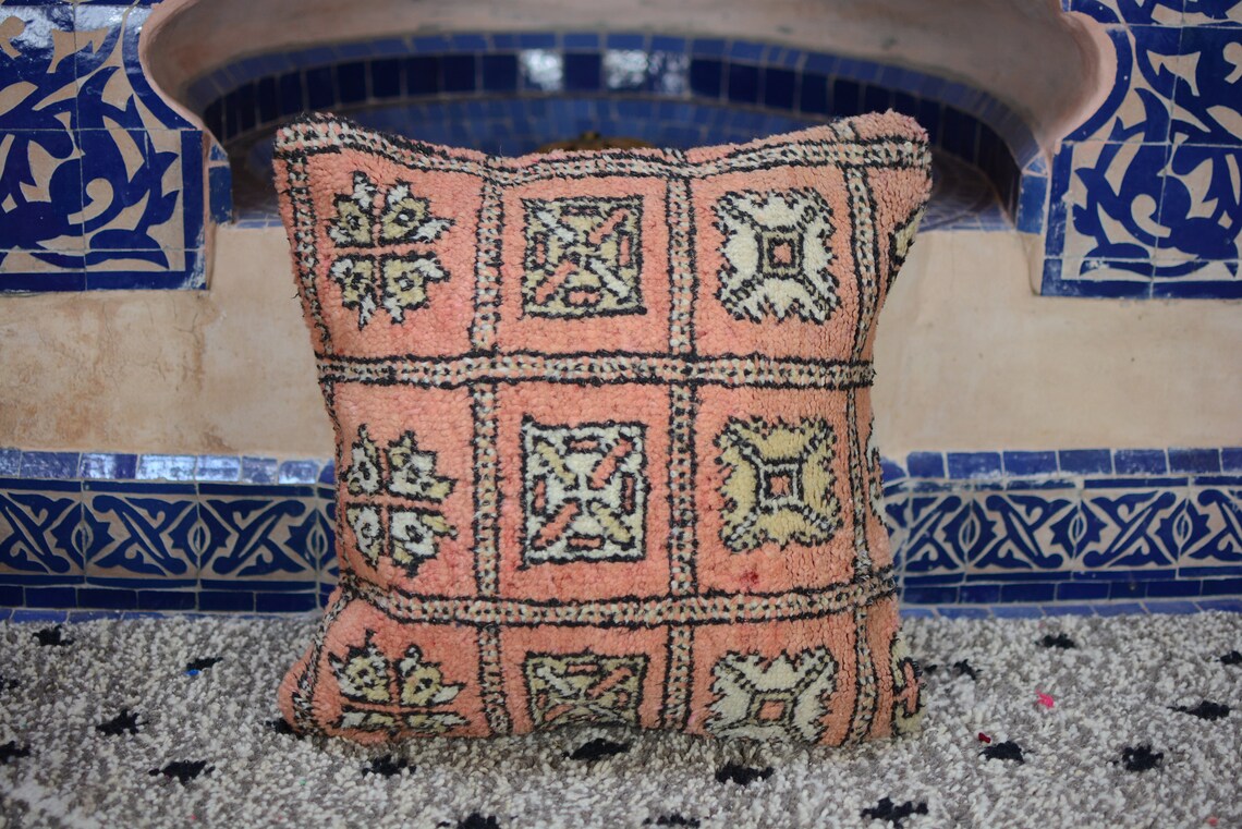 Good looking salmon color Pillow Decorative pillow wool Etsy