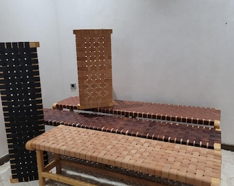 Handmade Strap Seating, Farmhouse Entryway Furniture, Boho Modern Design Faux Material Gift