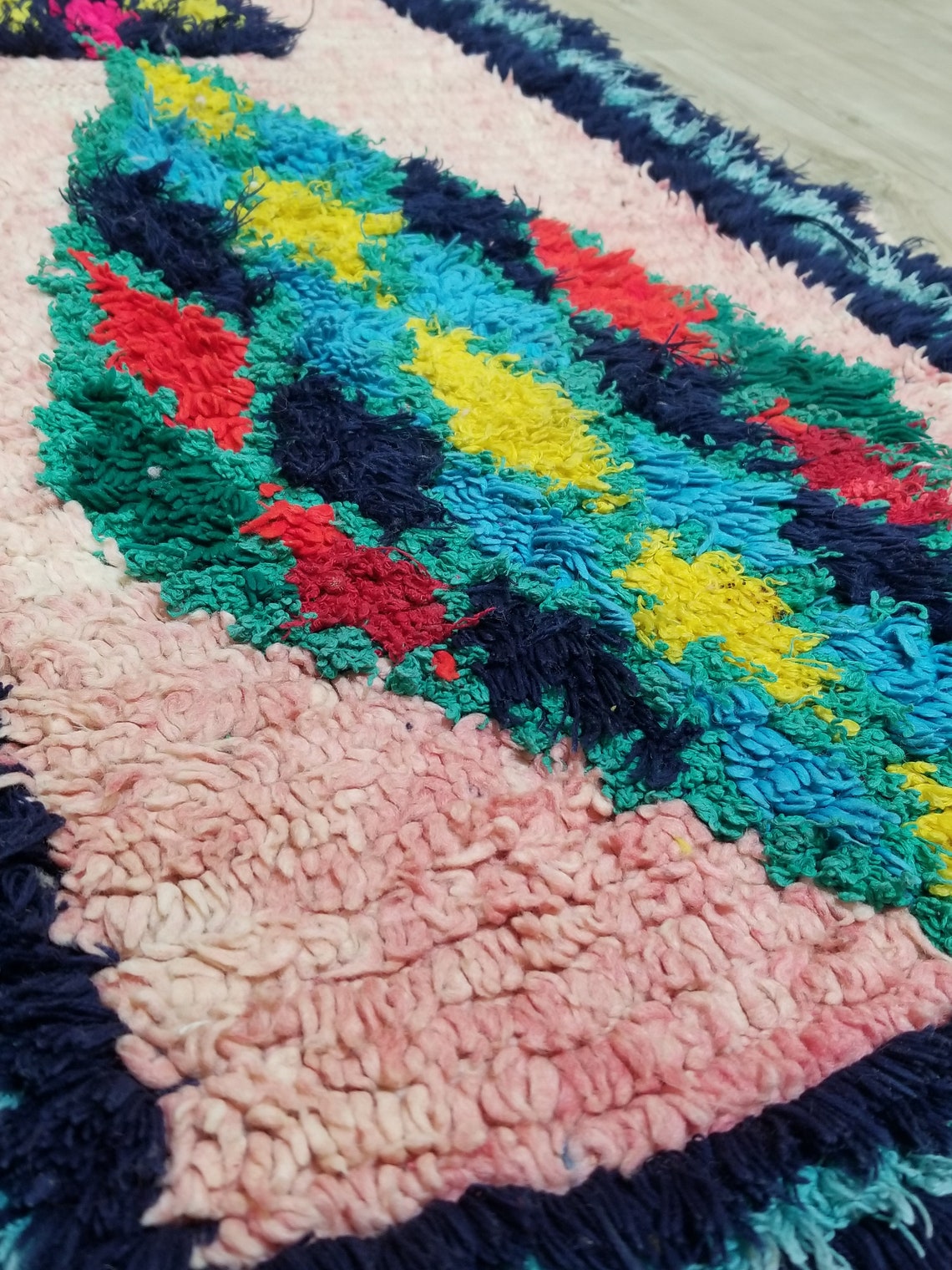 Awesome pink runner rug handmade rug boujaad rug wool Etsy