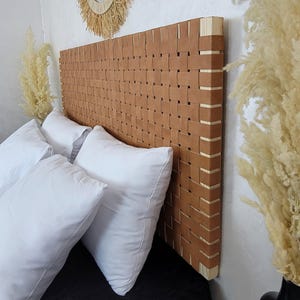 Wooden Headboard queen, king, Headboard panel, wall hanging, Boho Styl, Luxury bedroom decor Gift for Housewarming guest room, Rustic Modern
