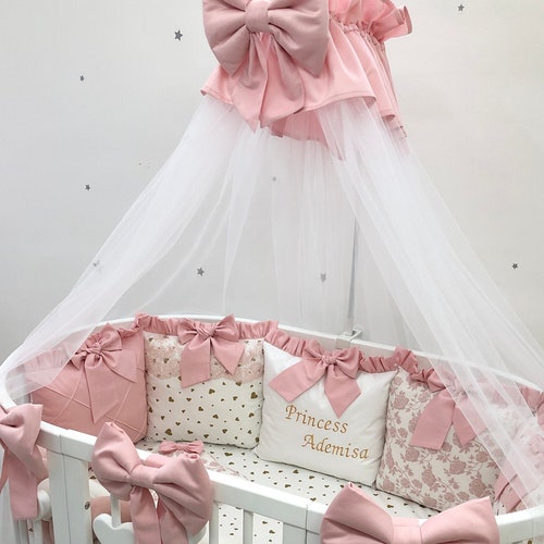 Personalized Baby Girl Bedding. Royal Pink Luxury Crib Bedding Etsy