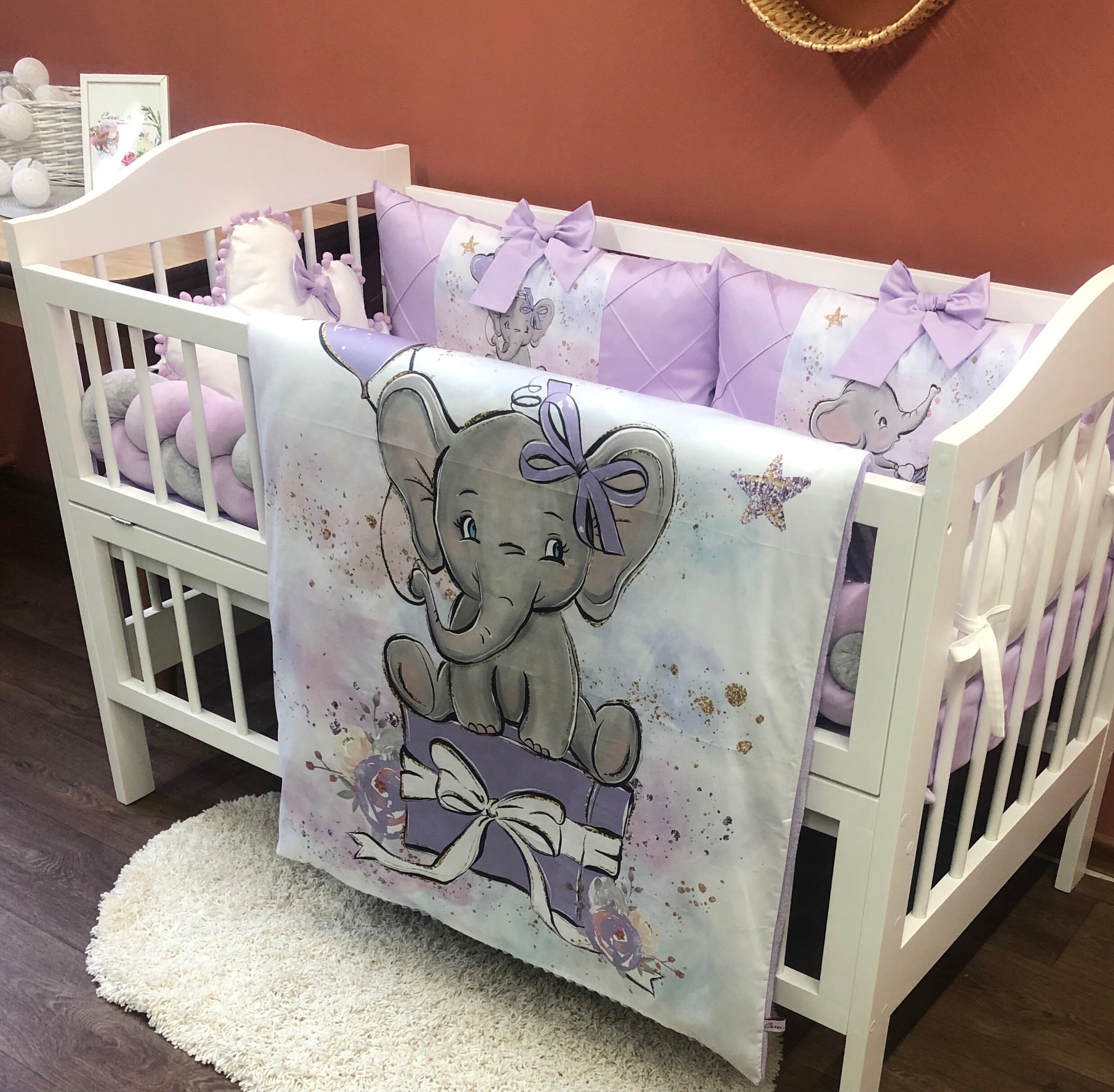 lilac crib bedding