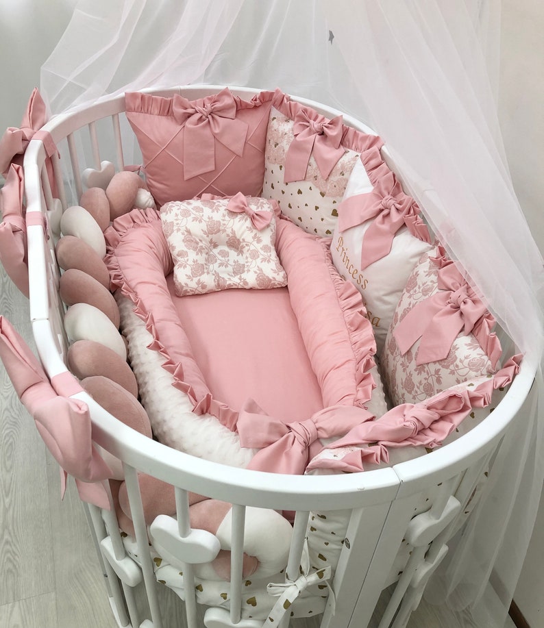 Personalized Baby Girl Bedding. Royal Pink Luxury Crib Bedding Etsy