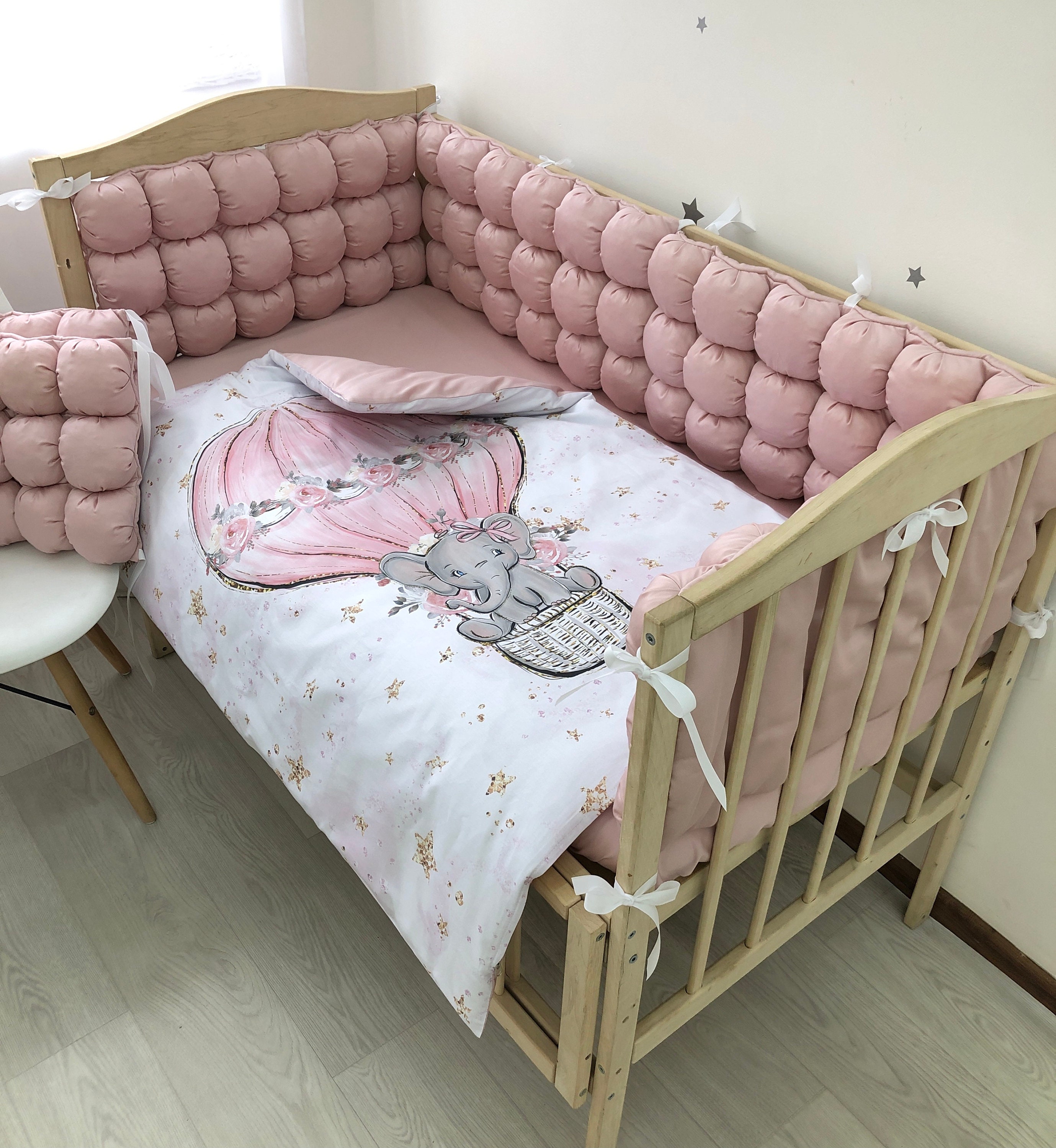 Dusty rose crib baby bedding set for a nursery girl with Etsy