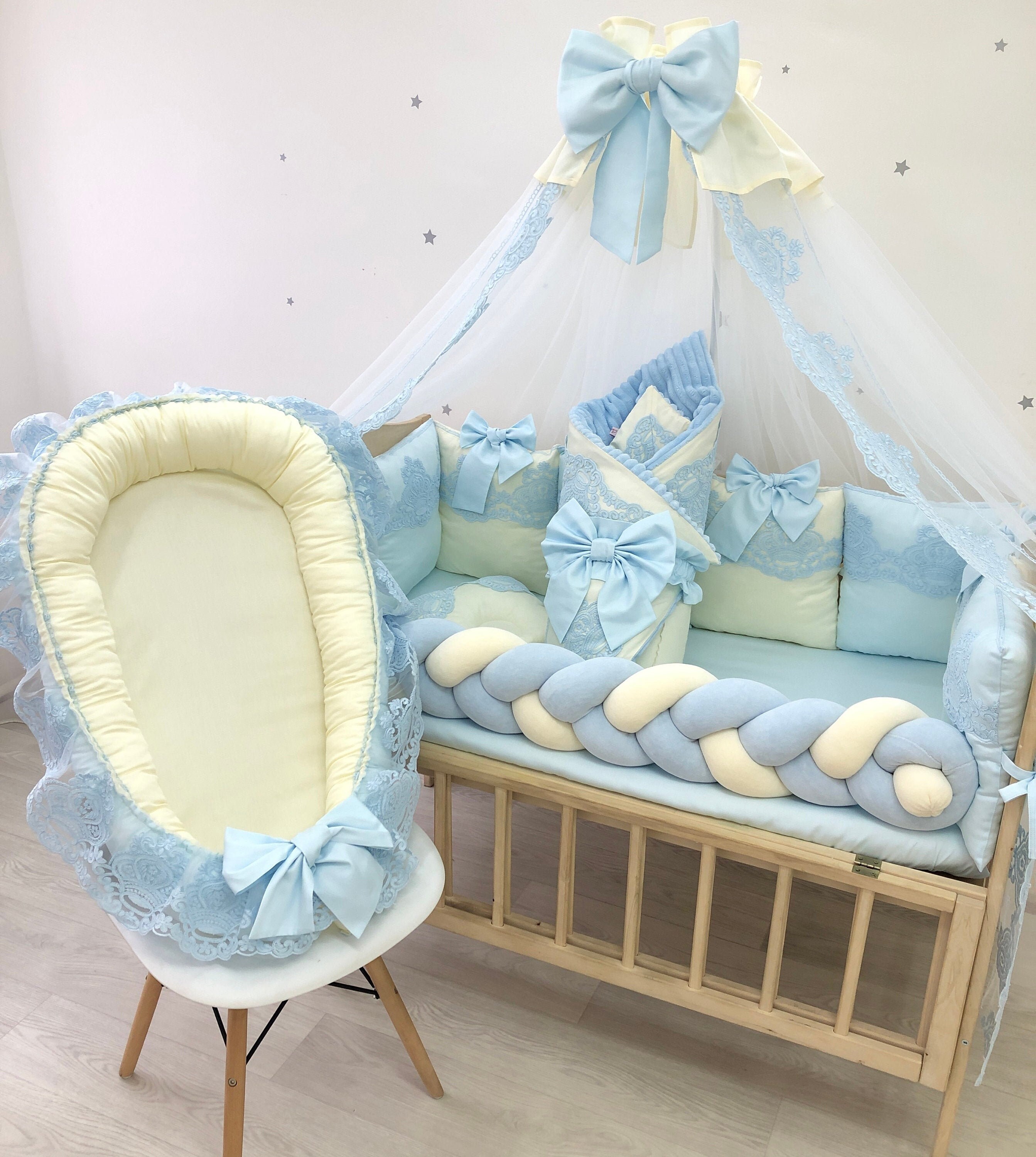Royal luxury blue nursery bedding. Baby boy crib bedding set Etsy