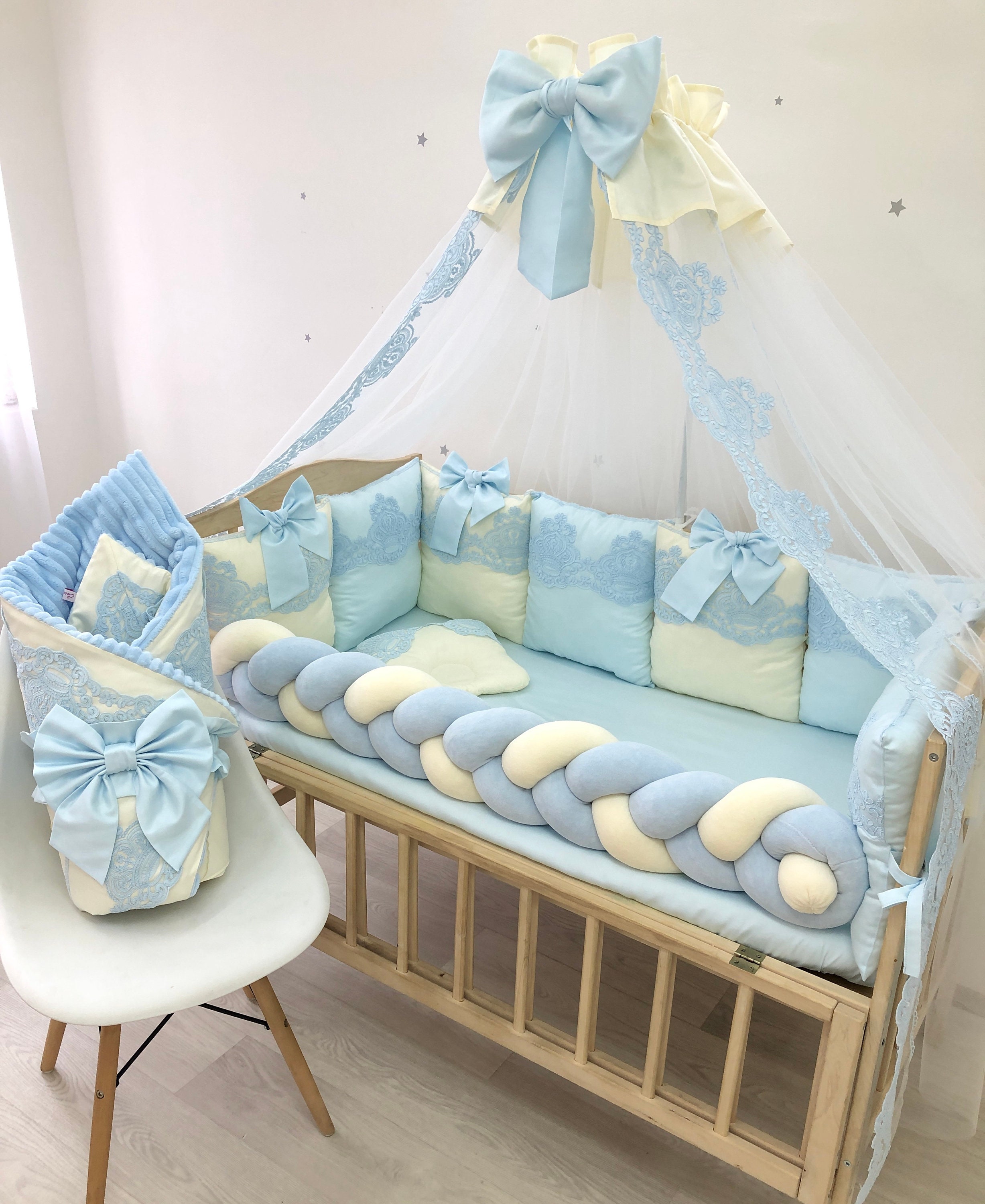 Royal Luxury Blue Nursery Bedding Baby Boy Crib Bedding Set Etsy