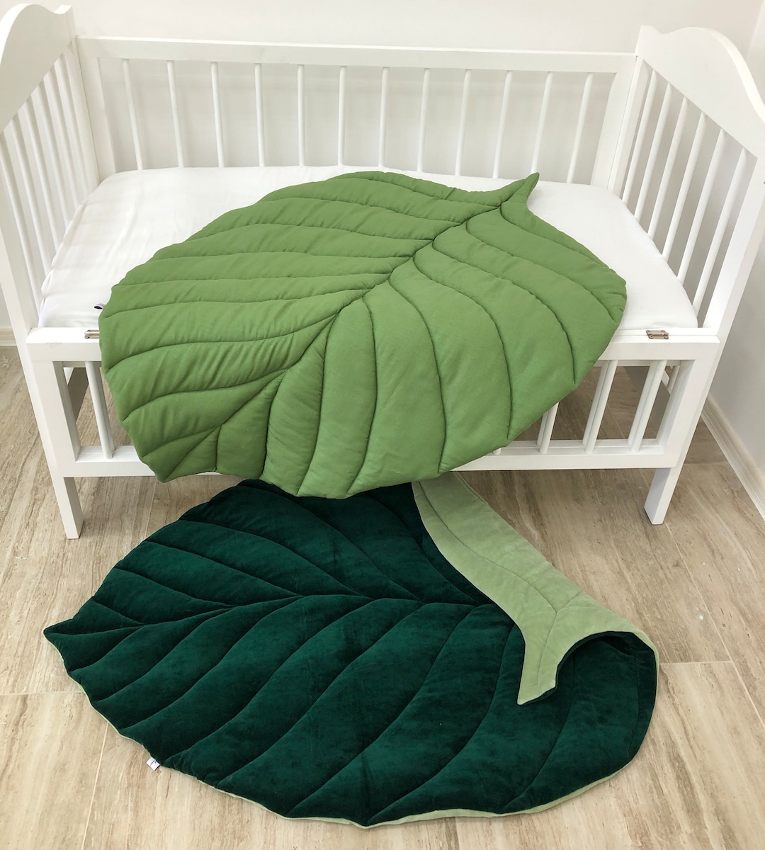 Light Khaki Play Mat, Baby Play Mat, Leaf Mat, Leaf Floor Rug, Nursery