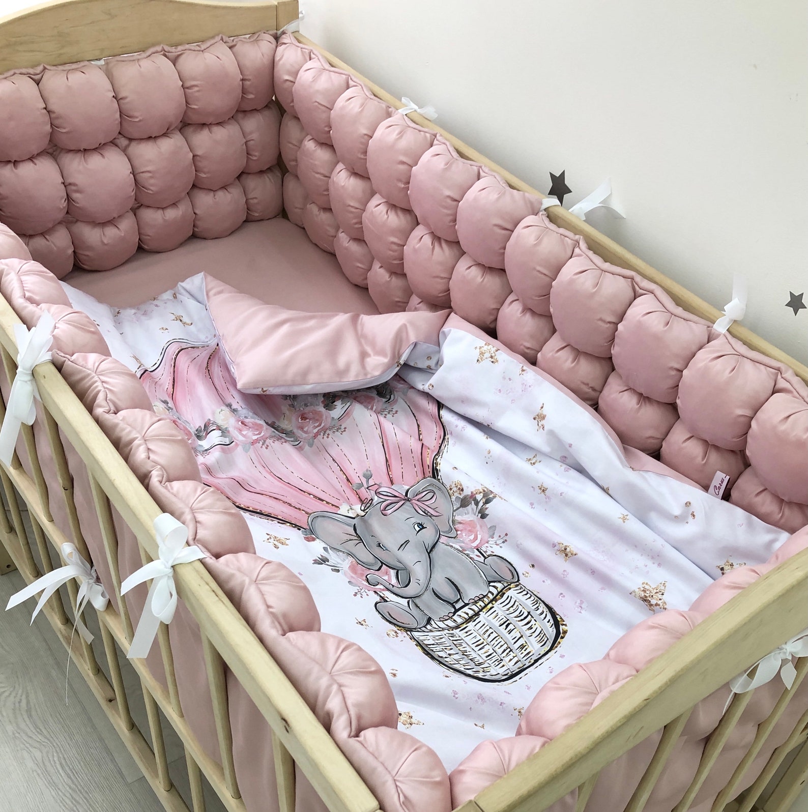 Dusty rose crib baby bedding set for a nursery girl with Etsy