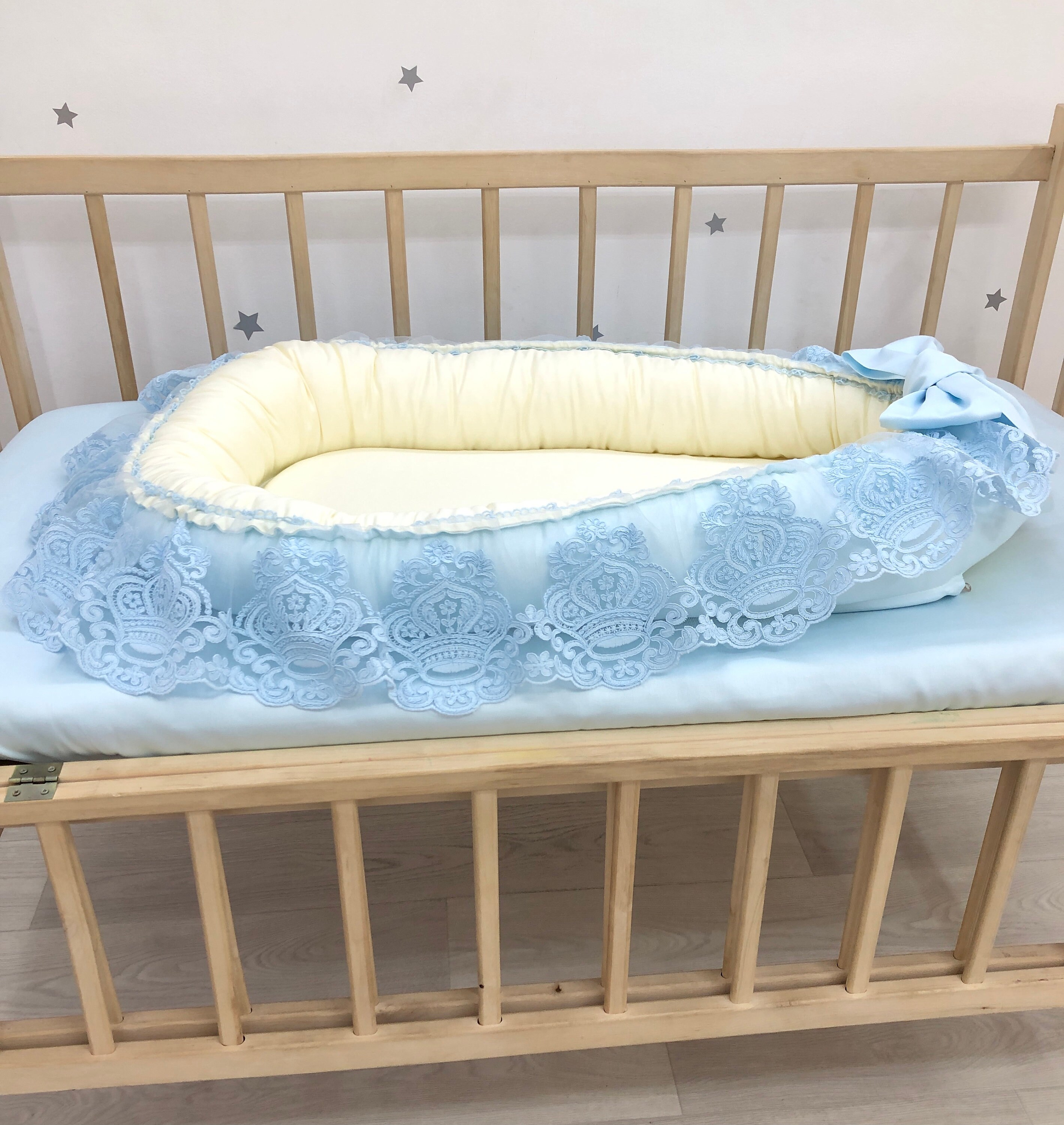 Blue Royal Luxury Babynest for Newborn Baby Lounger Cot. Blue Etsy