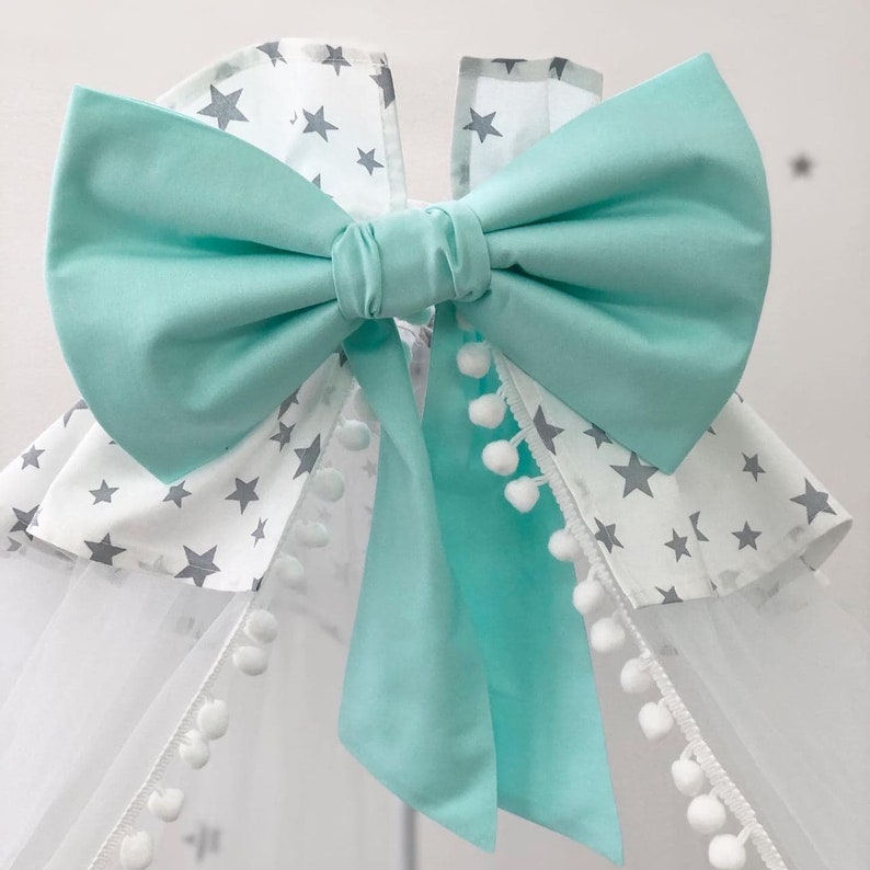 Mint Baby Bedding Set With Canopy Braided Bumper Bubble Etsy