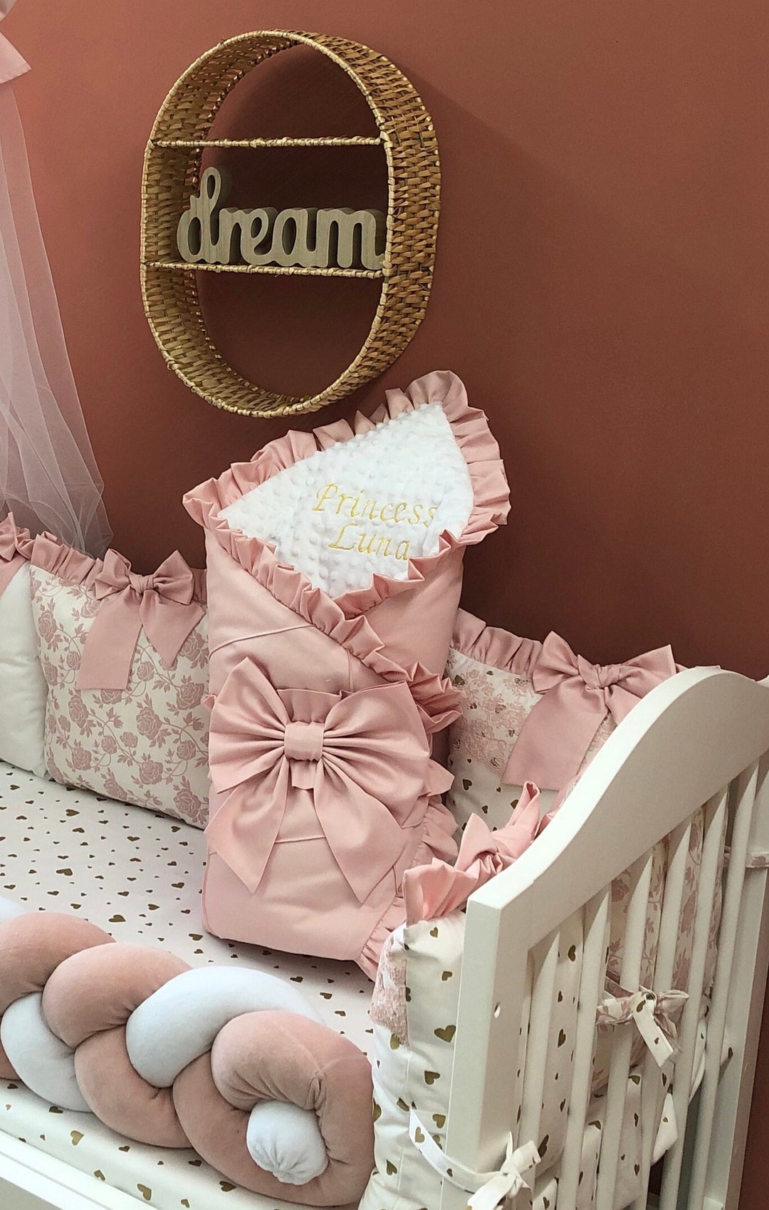 Dusty Rose Luxury Baby Blanket Personalized Baby Blanket Etsy