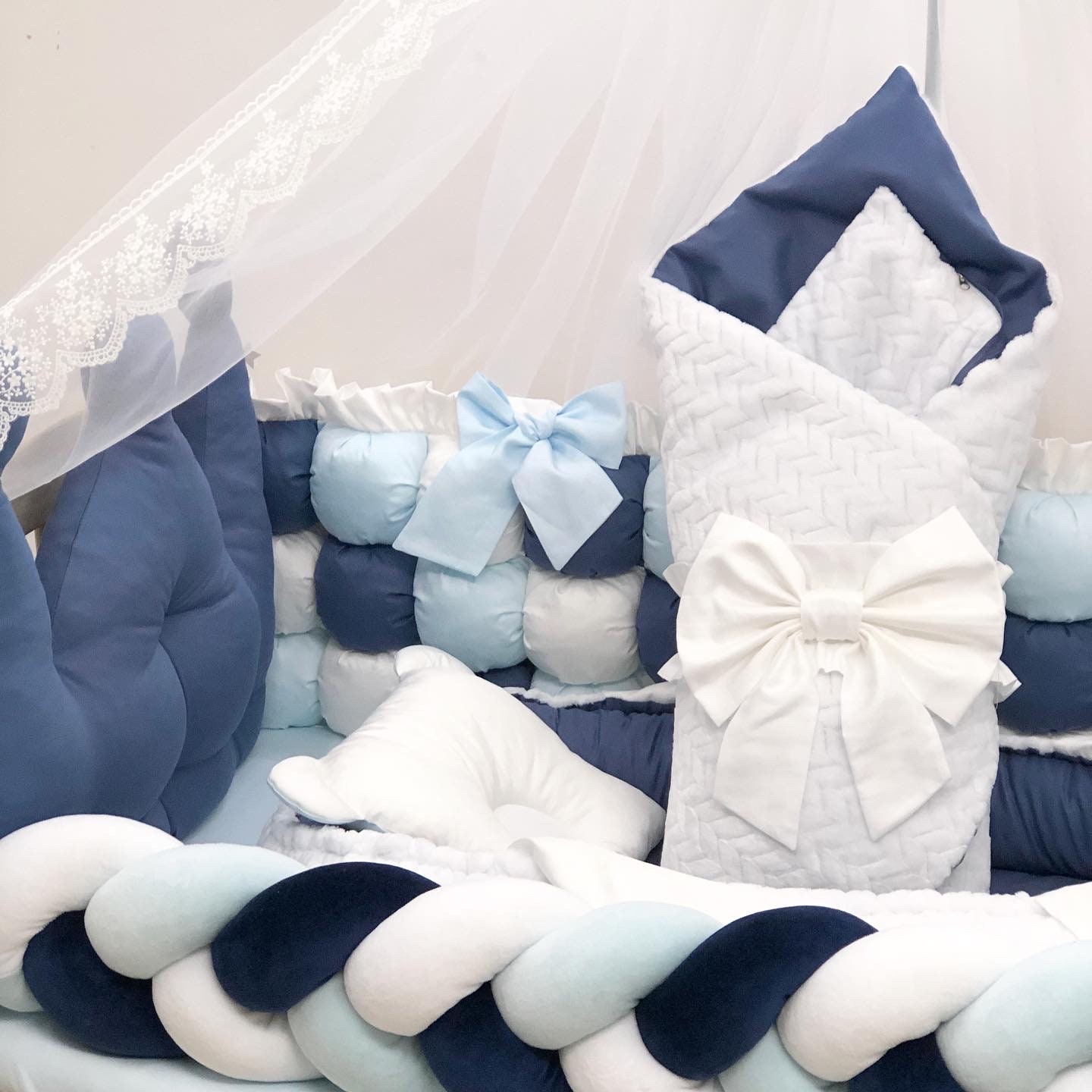 Personalized baby bedding for newborns. Blue crib bedding set. Etsy