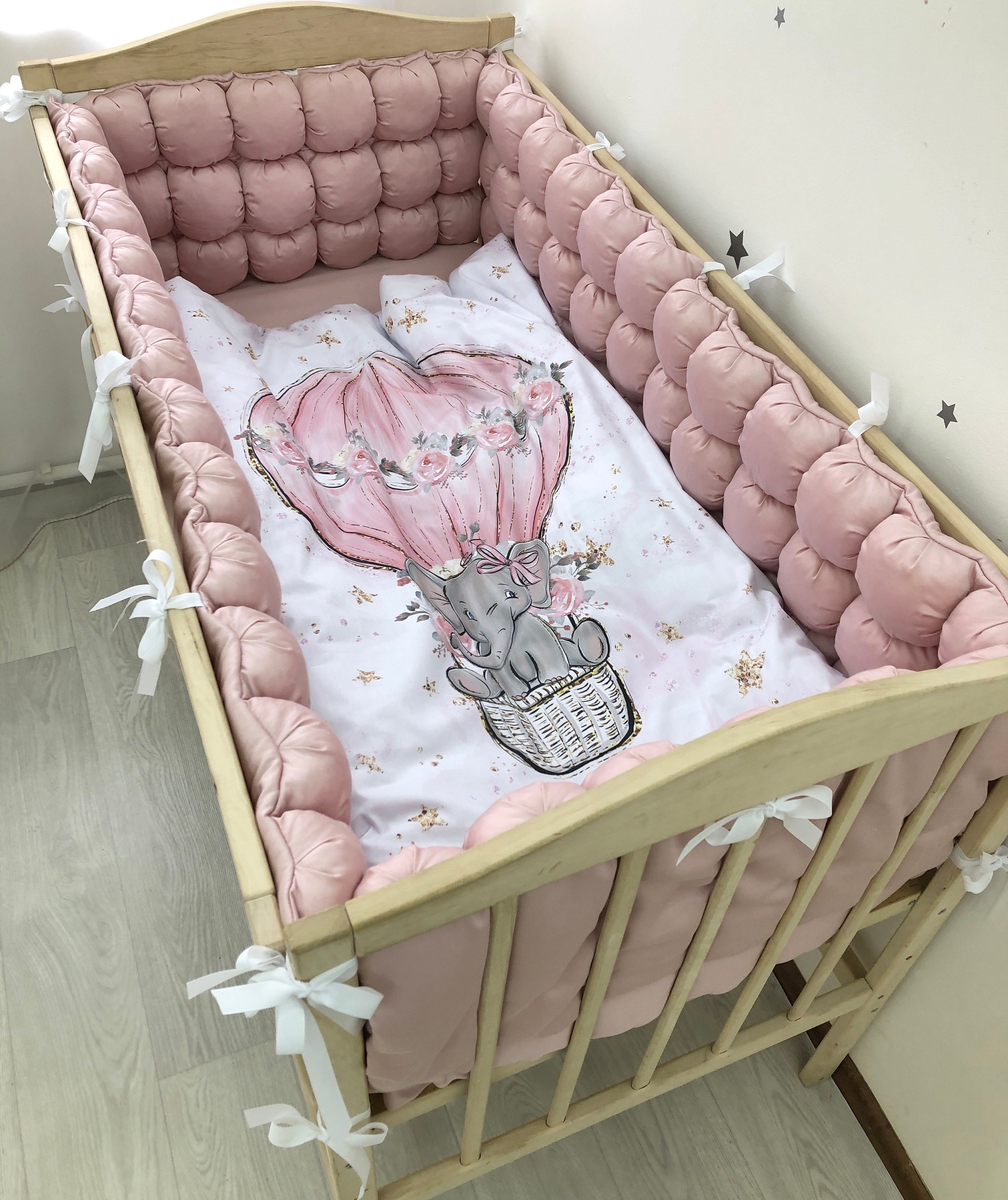 Dusty rose crib baby bedding set for a nursery girl with Etsy