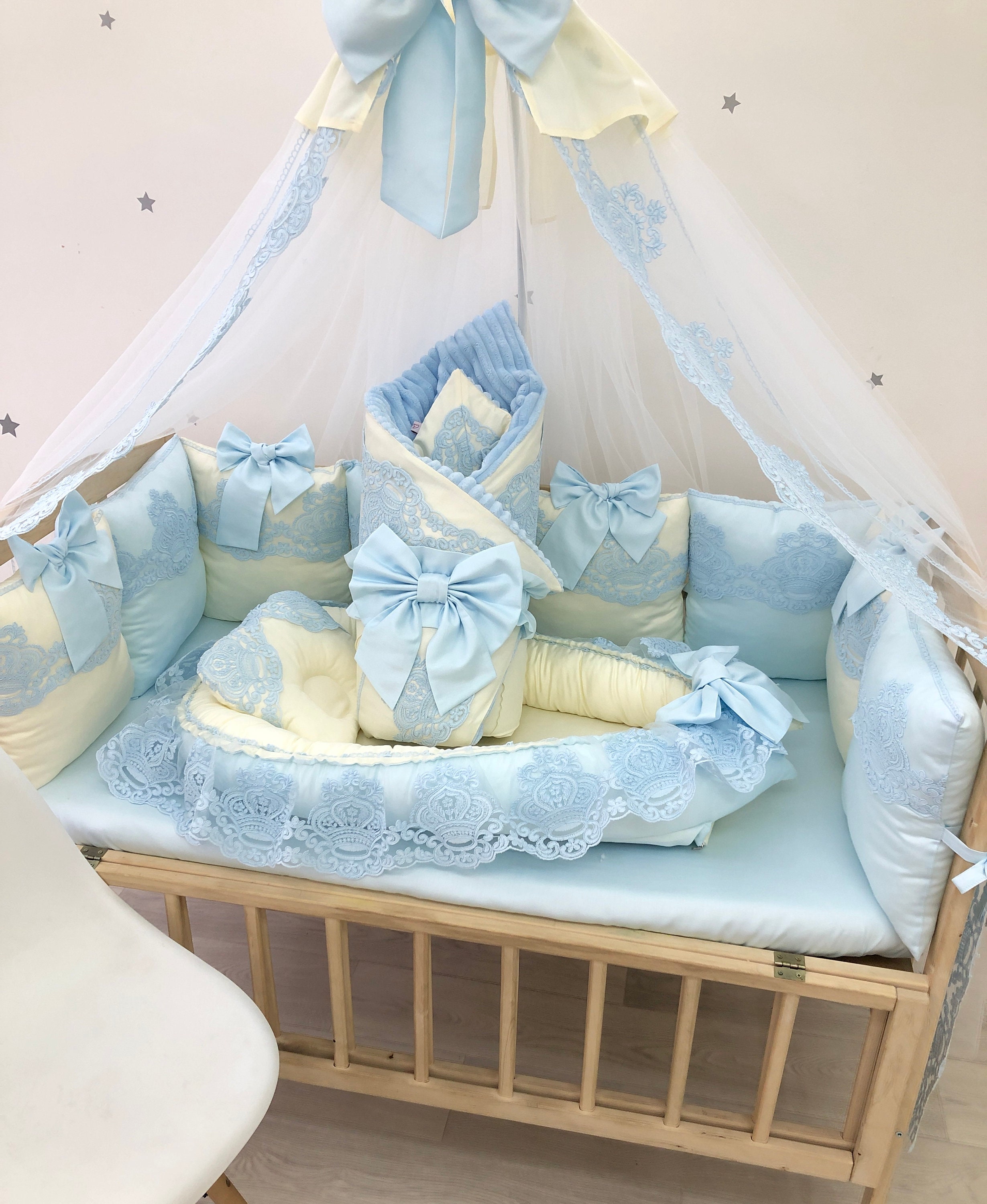 Royal Luxury Blue Nursery Bedding Baby Boy Crib Bedding Set Etsy
