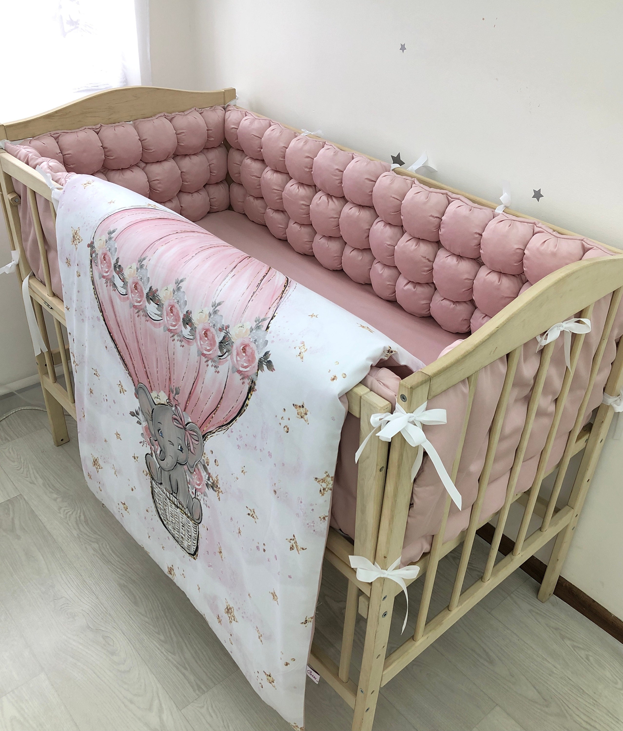 Dusty rose crib baby bedding set for a nursery girl with Etsy