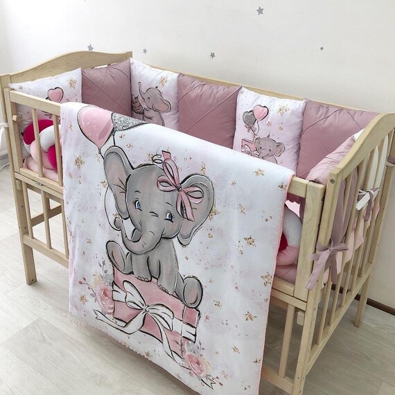 Nice Elephant Baby Bedding Set a Purplepink Color for a Etsy