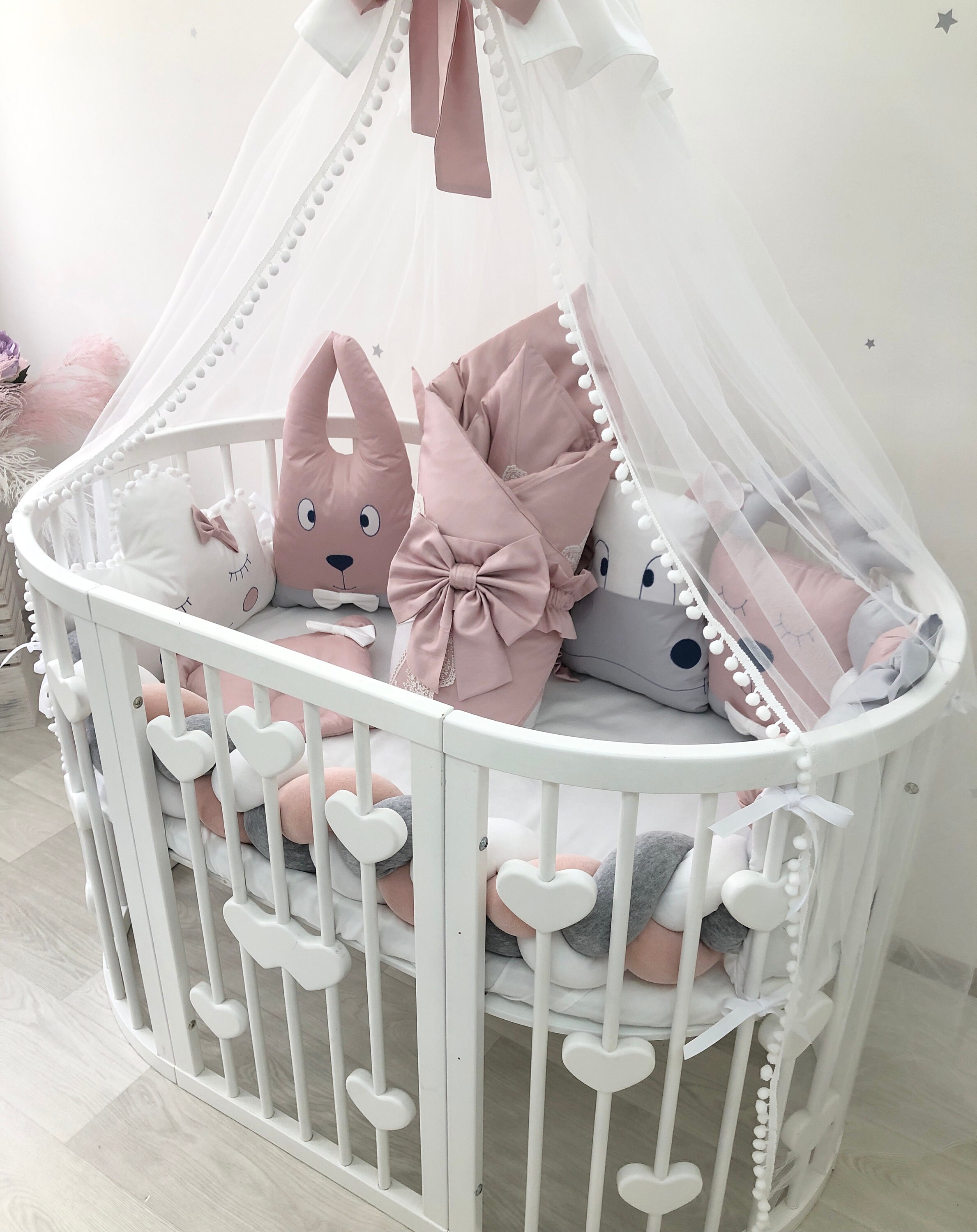 Dusty pink luxury baby bedding for newborn girl. Crib bedding Etsy