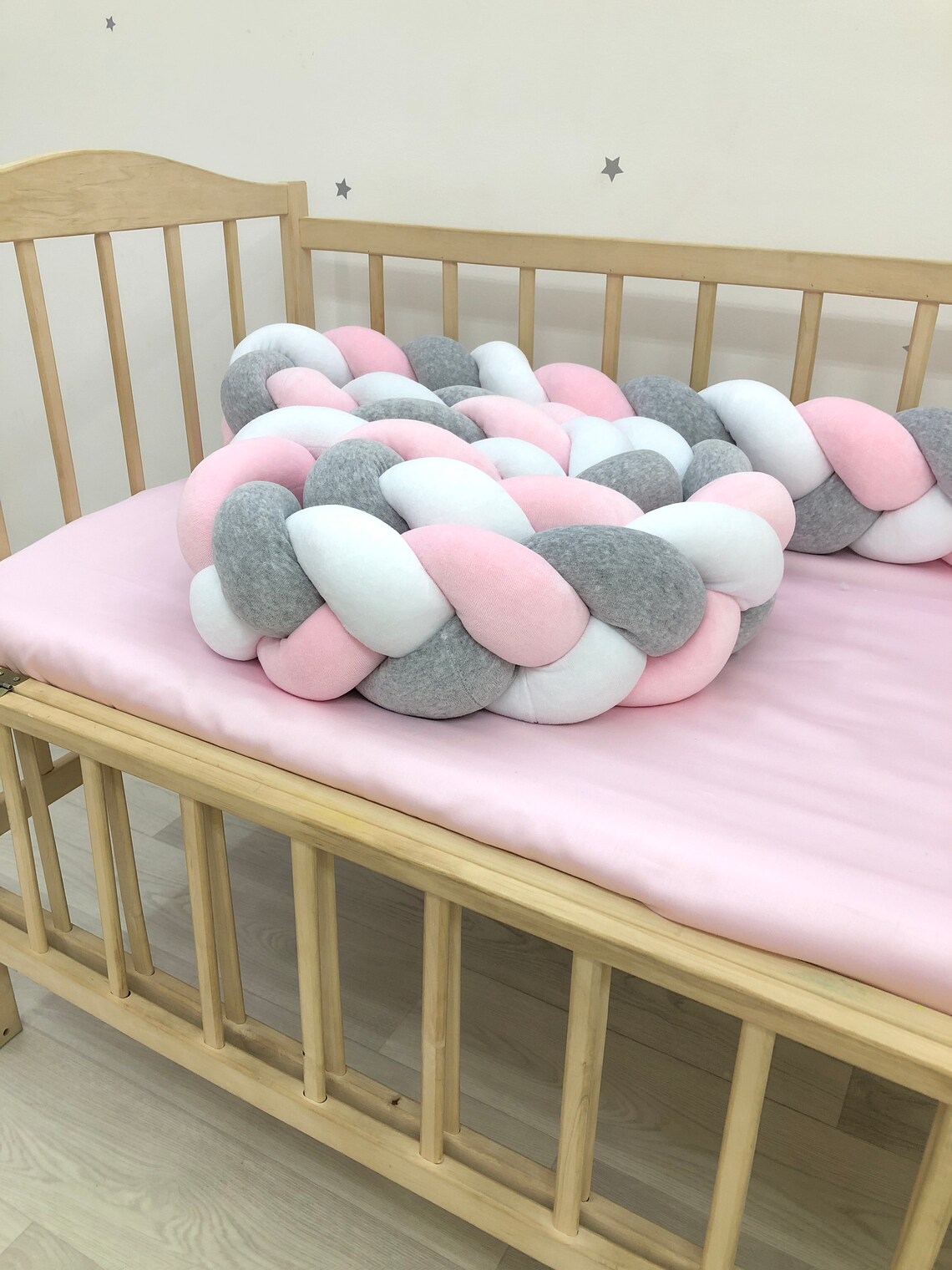 Braided Crib Bumper. 3strand braid baby bumper. Safe cot Etsy