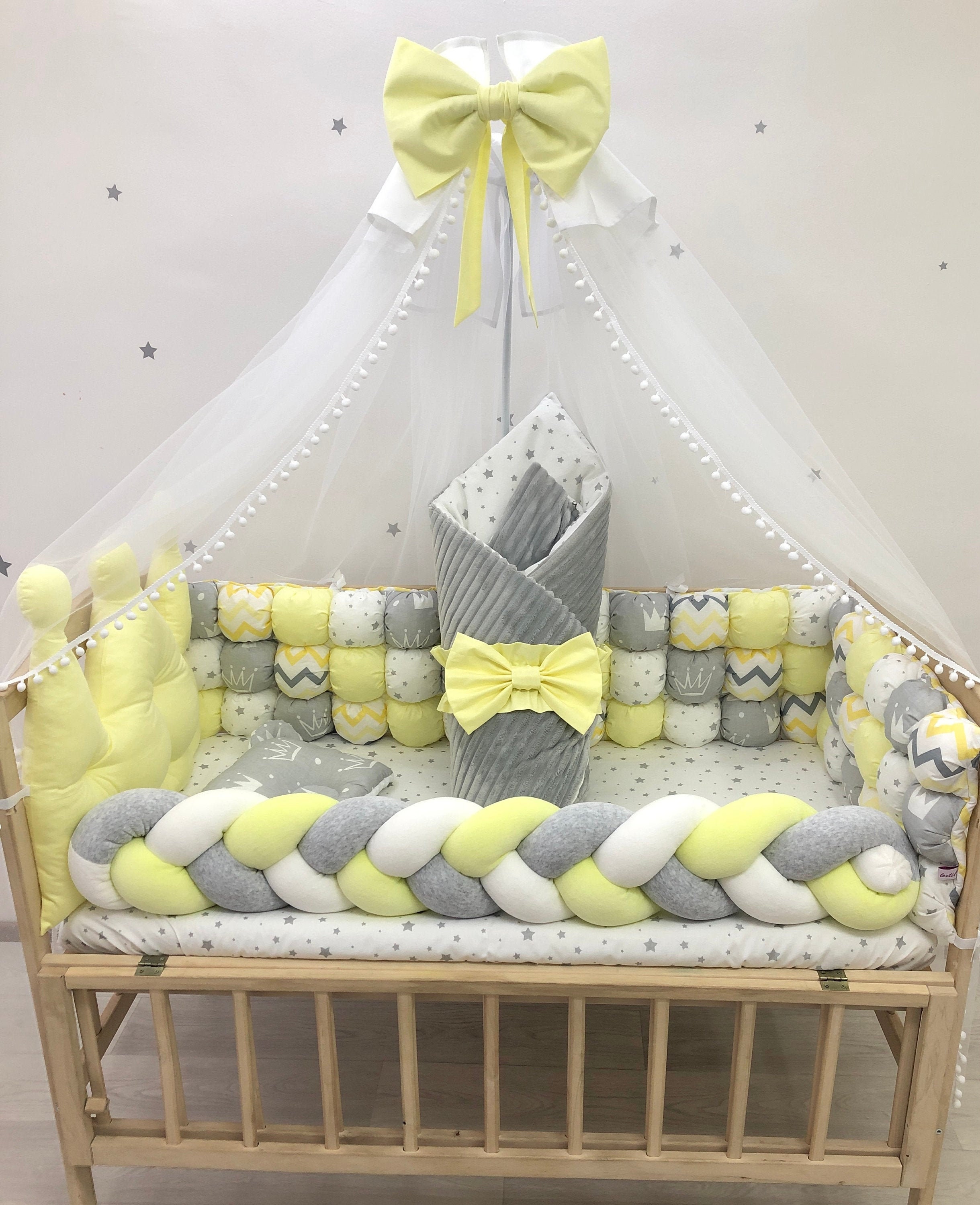 yellow cot bedding
