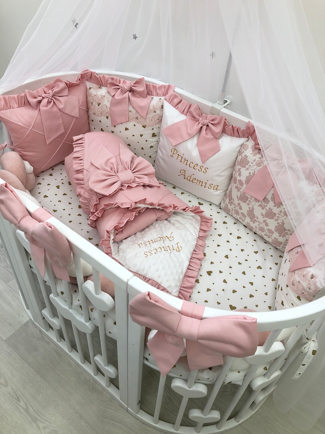 Personalized Baby Girl Bedding. Royal Pink Luxury Crib Bedding Etsy