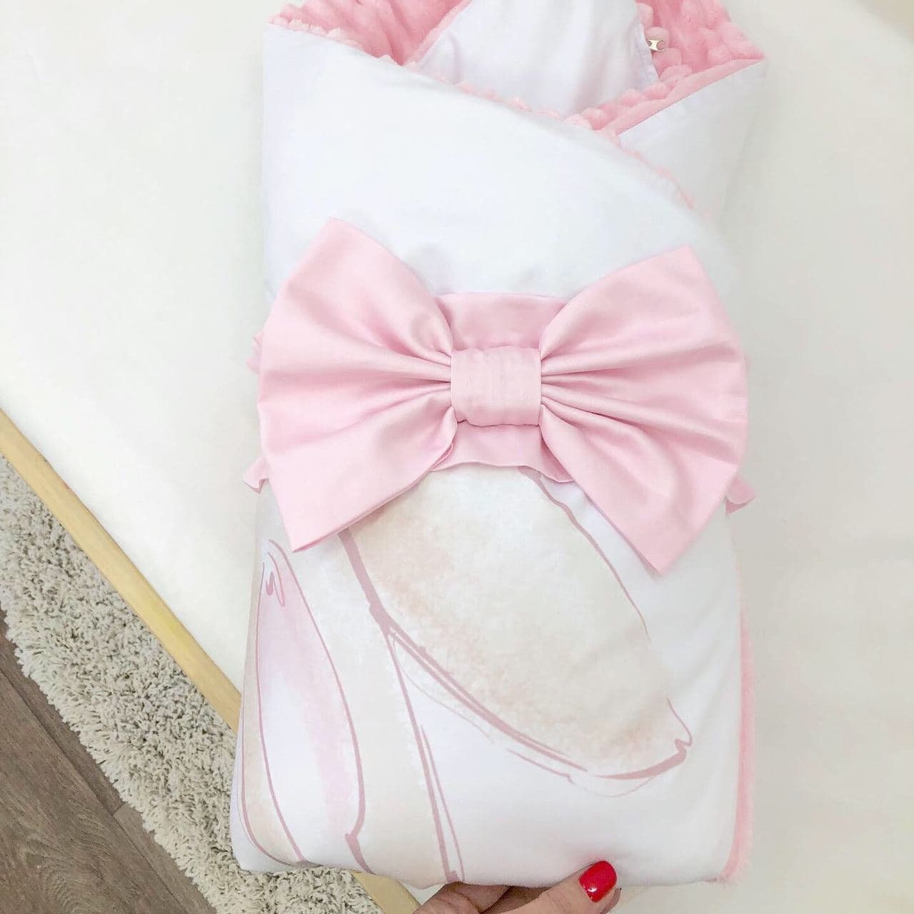 Snuggle Bunny Bubble Mink Fleece Baby Blanket Pink 75x958 cm Cot Crib Pram 