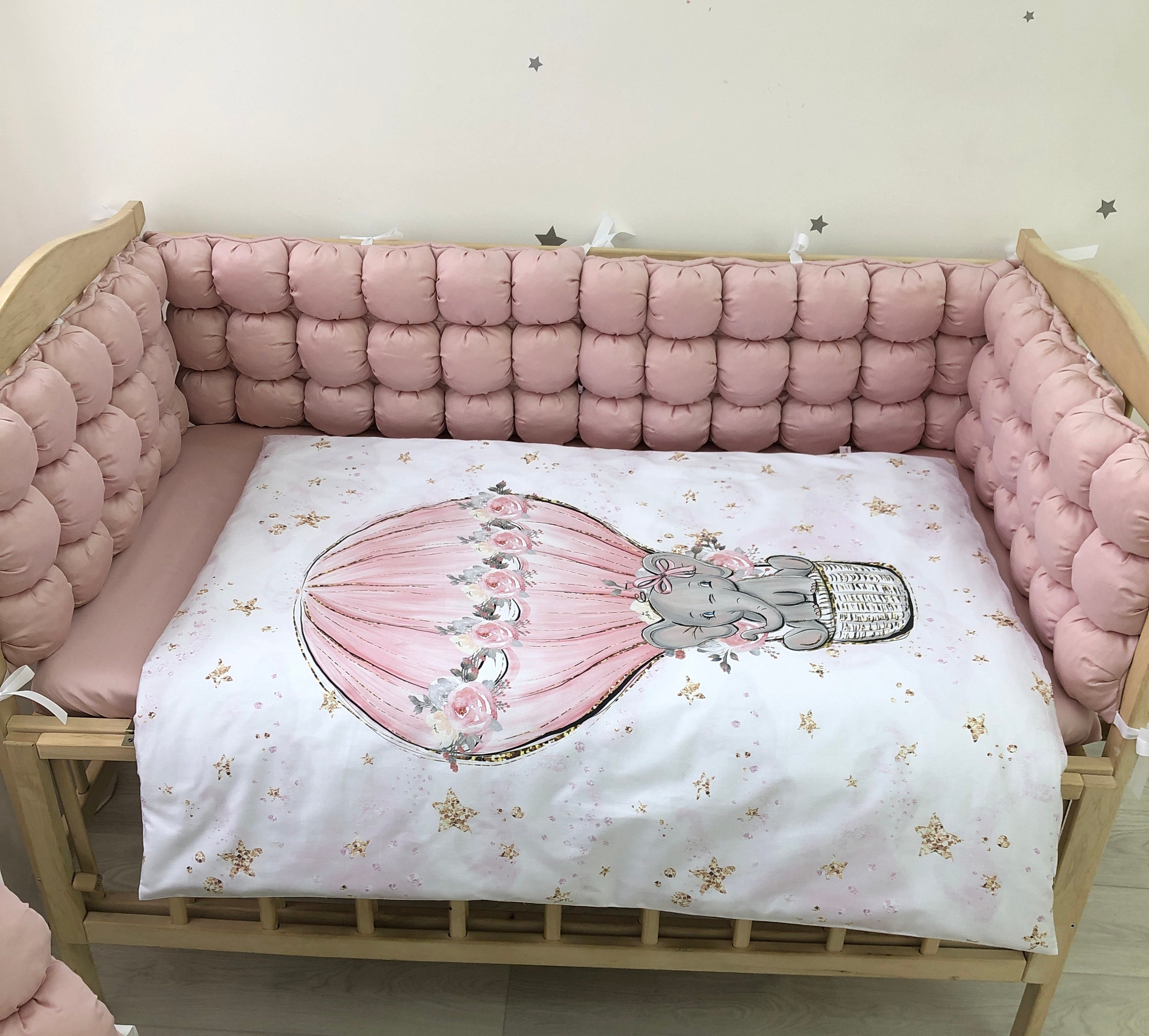 Dusty rose crib baby bedding set for a nursery girl with Etsy