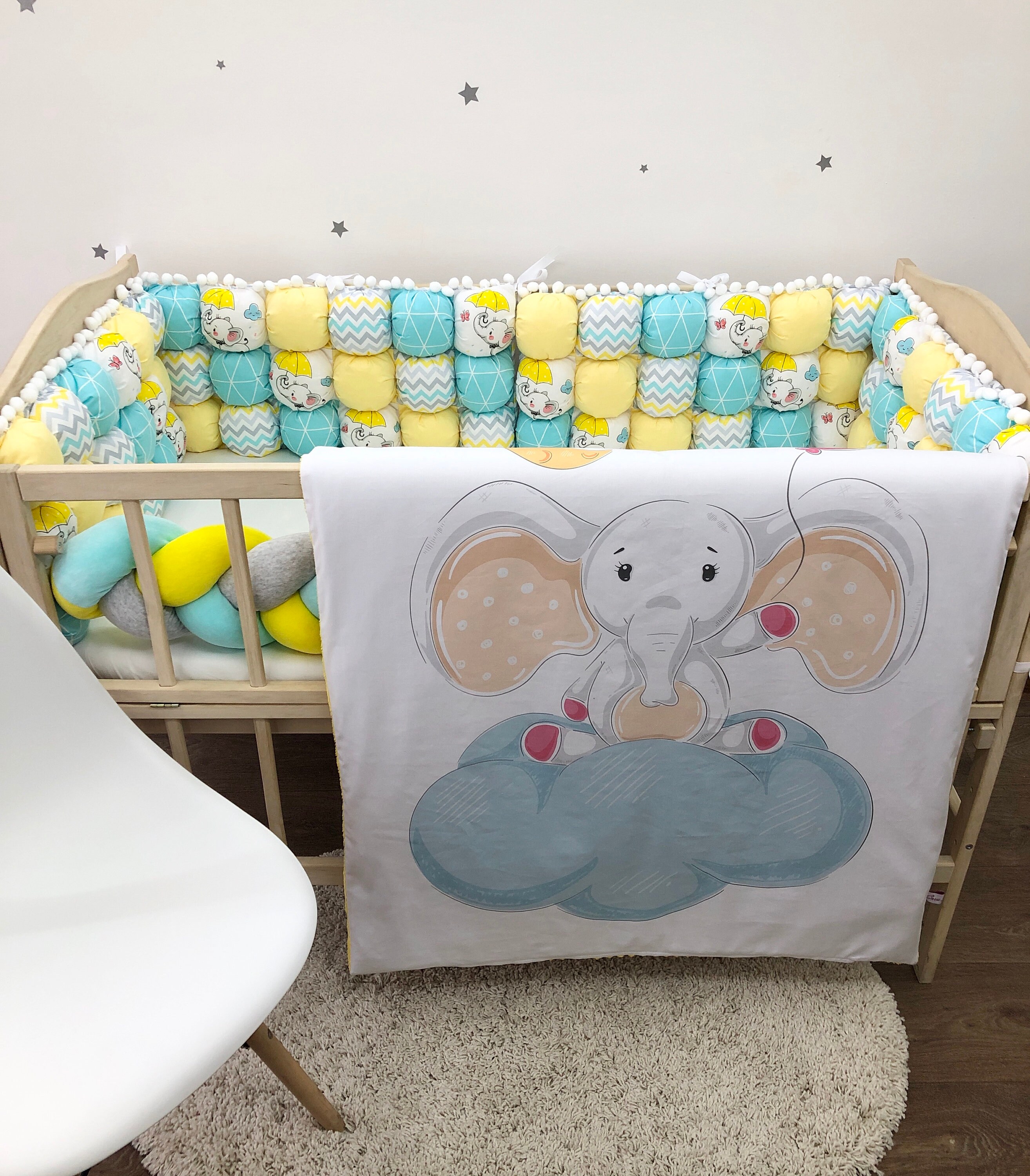 yellow elephant bedding