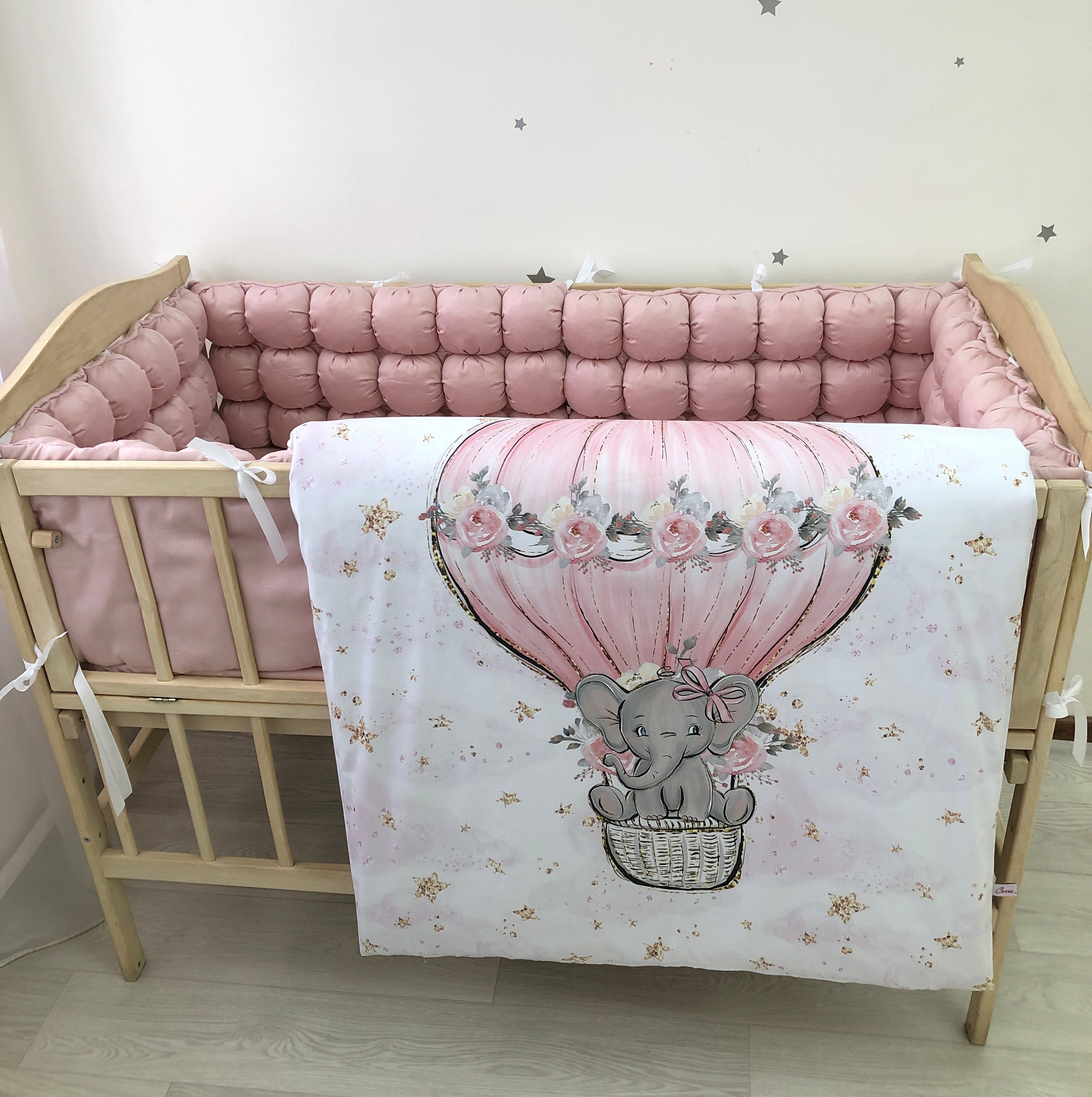 Dusty rose crib baby bedding set for a nursery girl with Etsy