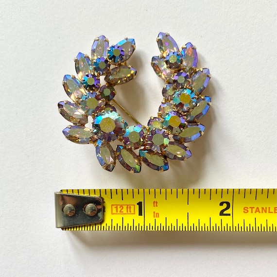 Aurora Borealis Navette Rhinestone Laurel Wreath … - image 3