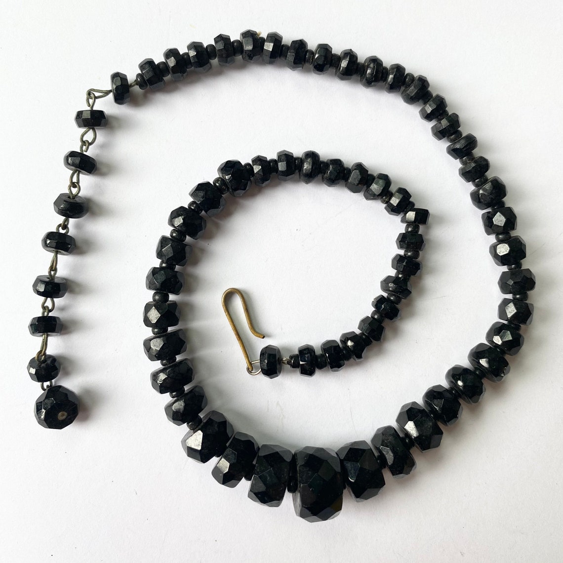 Rare Vintage West Germany Black Glass Bead Choker Necklace | Etsy