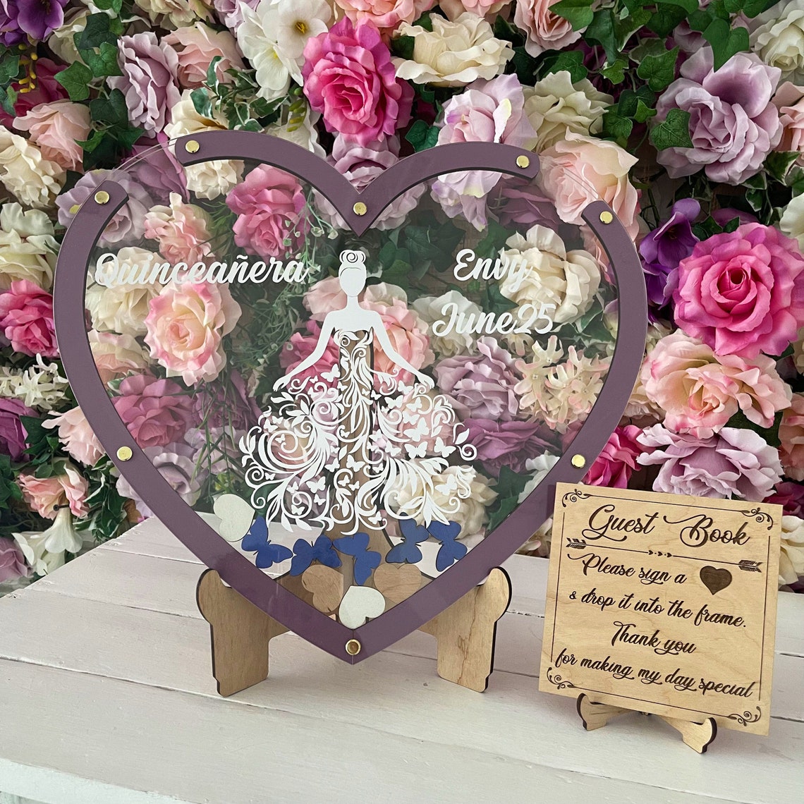 Quinceanera Guest Book Alternative Acrylic Quinceanera Etsy