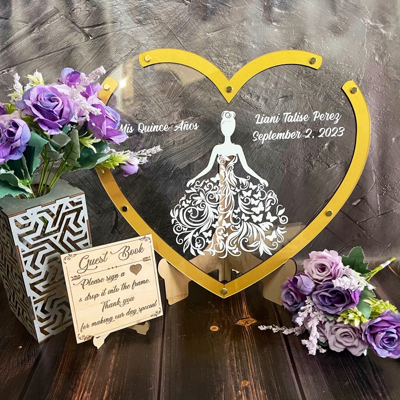 Quinceanera Guest Book Alternative Acrylic Quinceanera Etsy