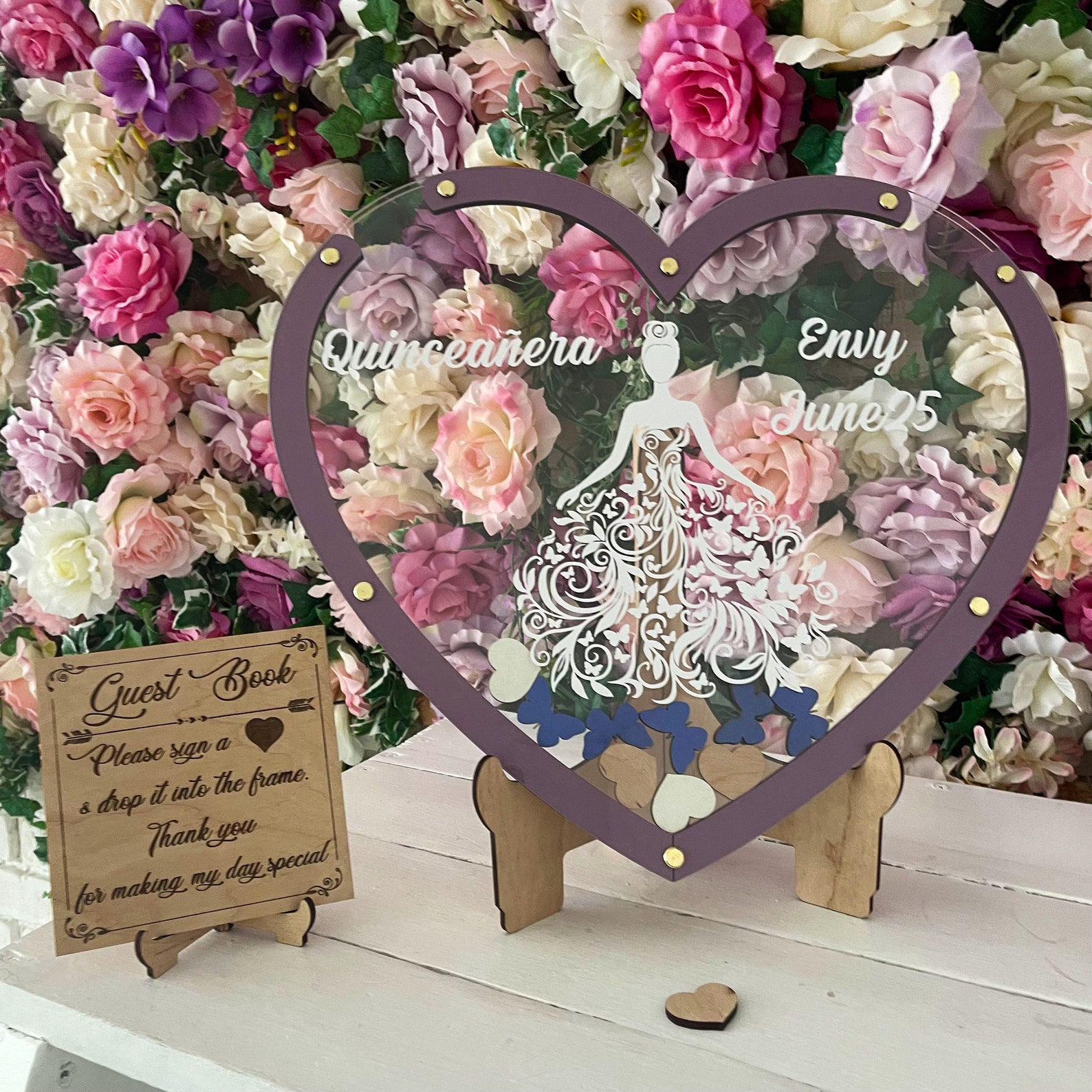 Quinceanera Guest Book Alternative Acrylic Quinceanera Etsy