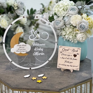 Baby boy shower guest book alternative,Baby shower gift,Baby boy guestbook,First Birthday guest book gift,Baby shower sign in memory book