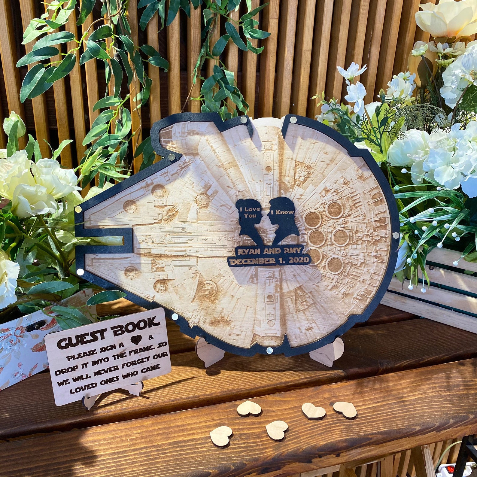 Wood Wedding Guest Book Alternative Wedding Drop Box Guestbook Etsy