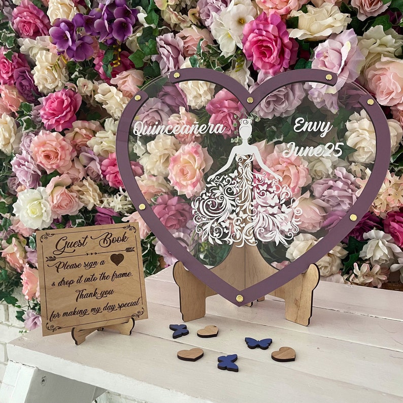 Quinceanera Guest Book Alternative Acrylic Quinceanera Etsy