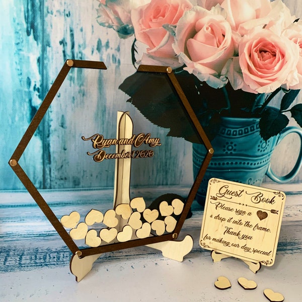 Guest Book Wedding Hexagon Etsy