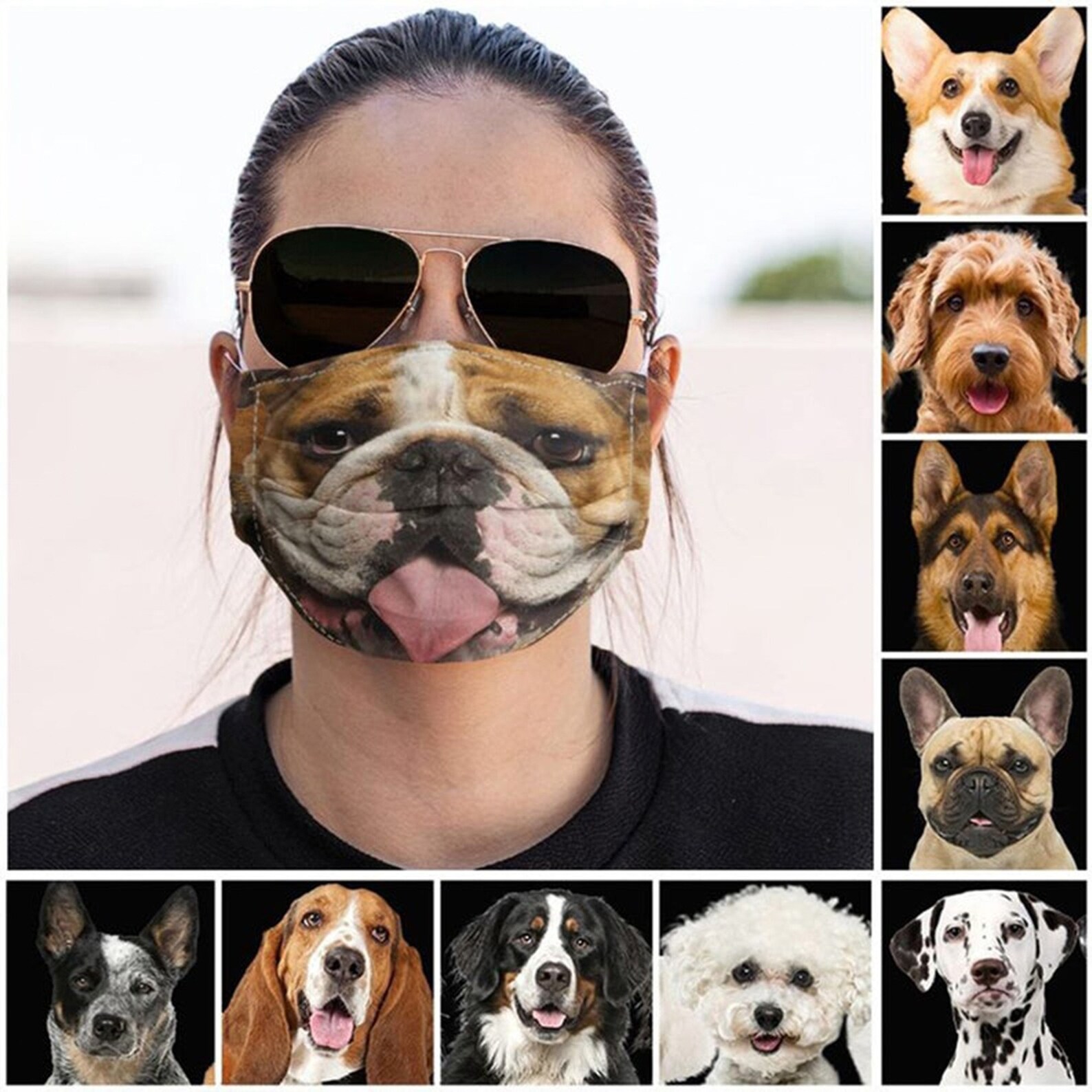 Customized Bulldog Face Mask Bulldog Mask Bulldog Lover Etsy