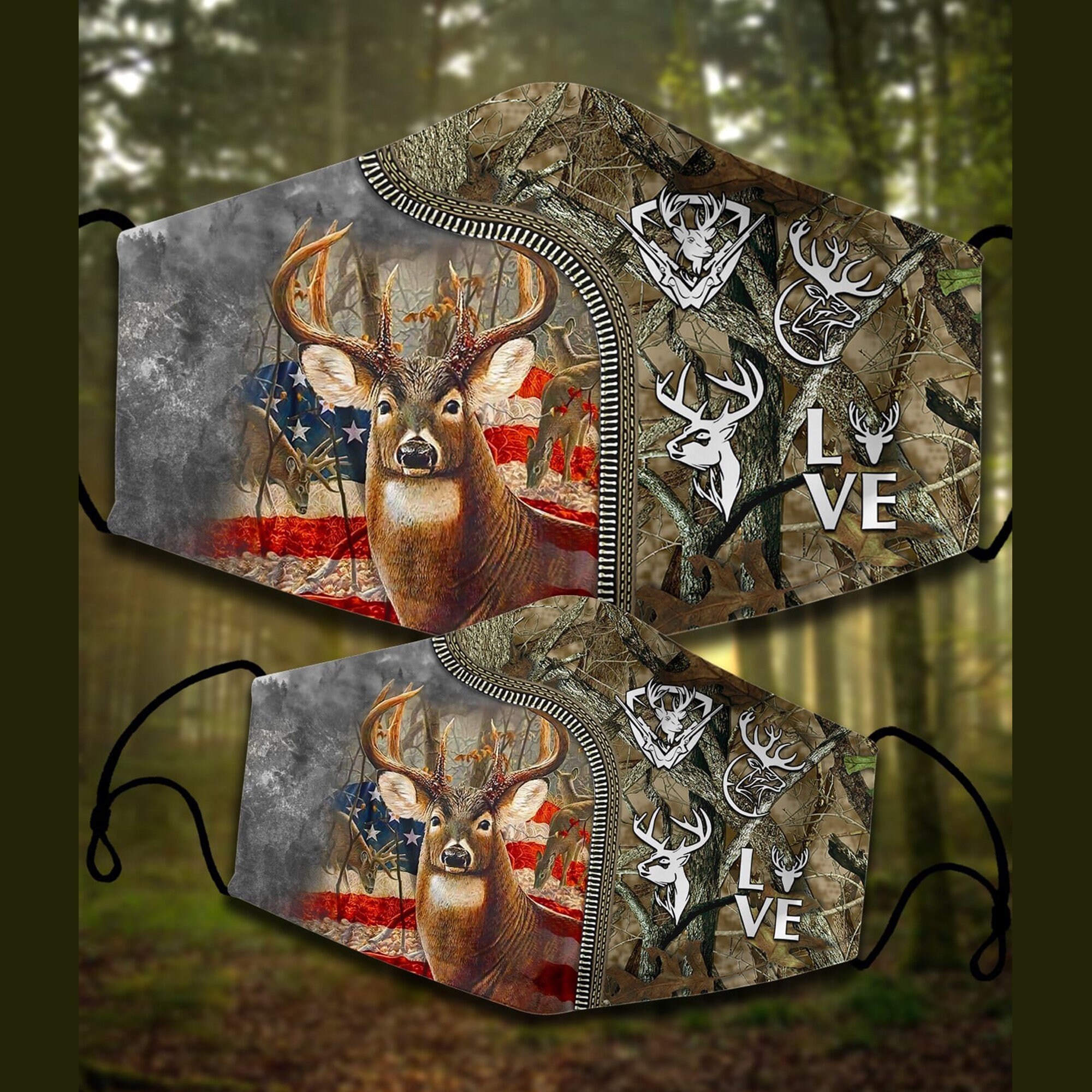 Deer Hunting Face Mask Hunting Mask 3 Layer Face Mask Adult Etsy